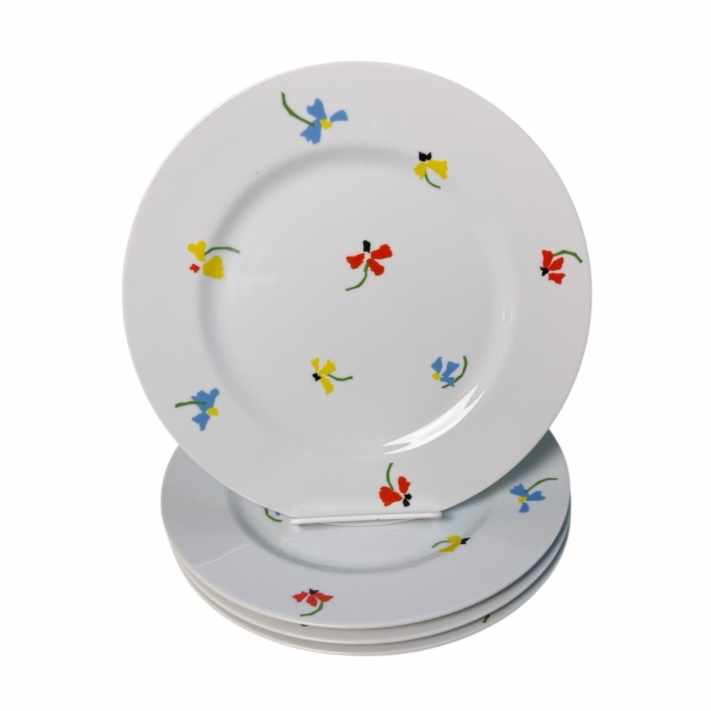 Vintage Studio Nova Primary Petals L5032 Dinner Plates Set of 4 10.5” Japan